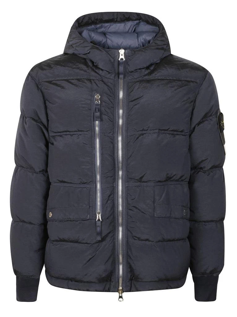 Stone Island Structured Blue Coat With Clean Minimalist Design 1