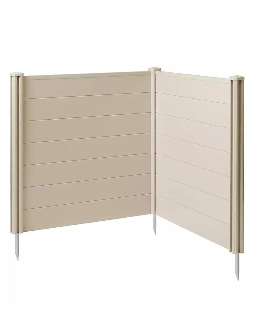 Casafield 42" x 42" Privacy Screen - Outdoor Vinyl Fence Panel Enclosure for AC / Trash Bins / Pool Equipment - Tan 2