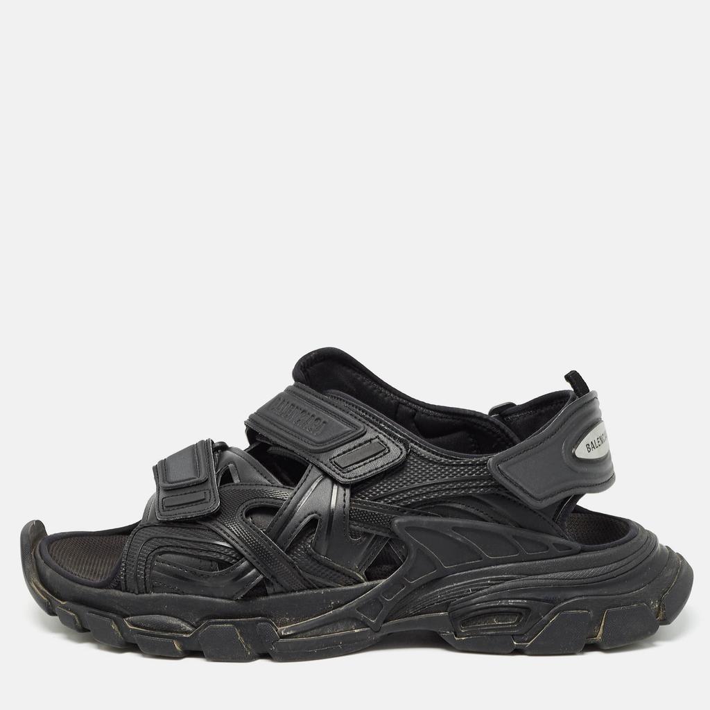 Balenciaga Balenciaga Black Rubber and Faux Leather Track Sandals Size 43