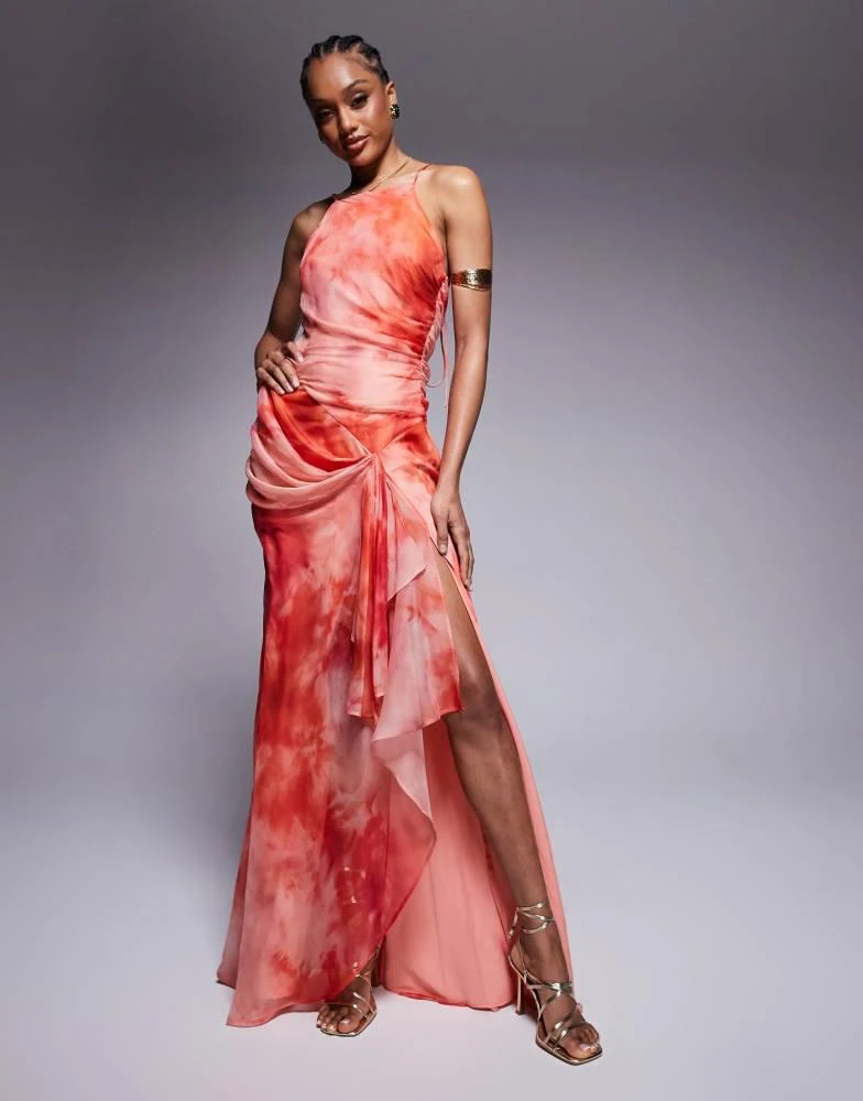 chinese dress ladies Draped For The Dramatic Skirt in Awning Stripe