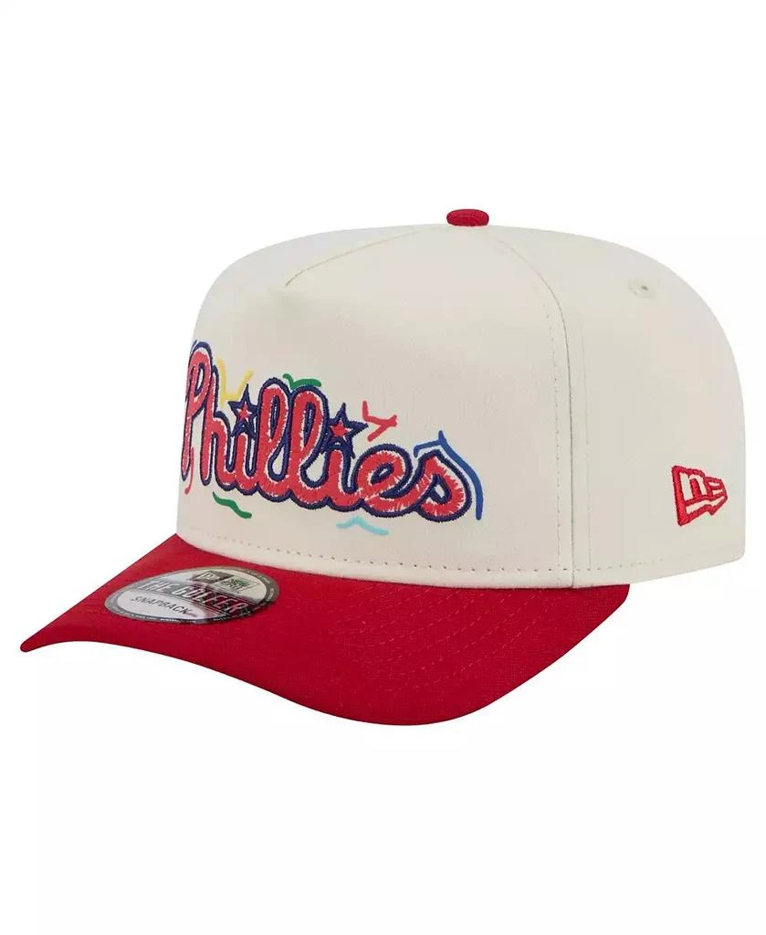 New Era Men's White Philadelphia Phillies Team Scribble Golfer Adjustable Hat 1