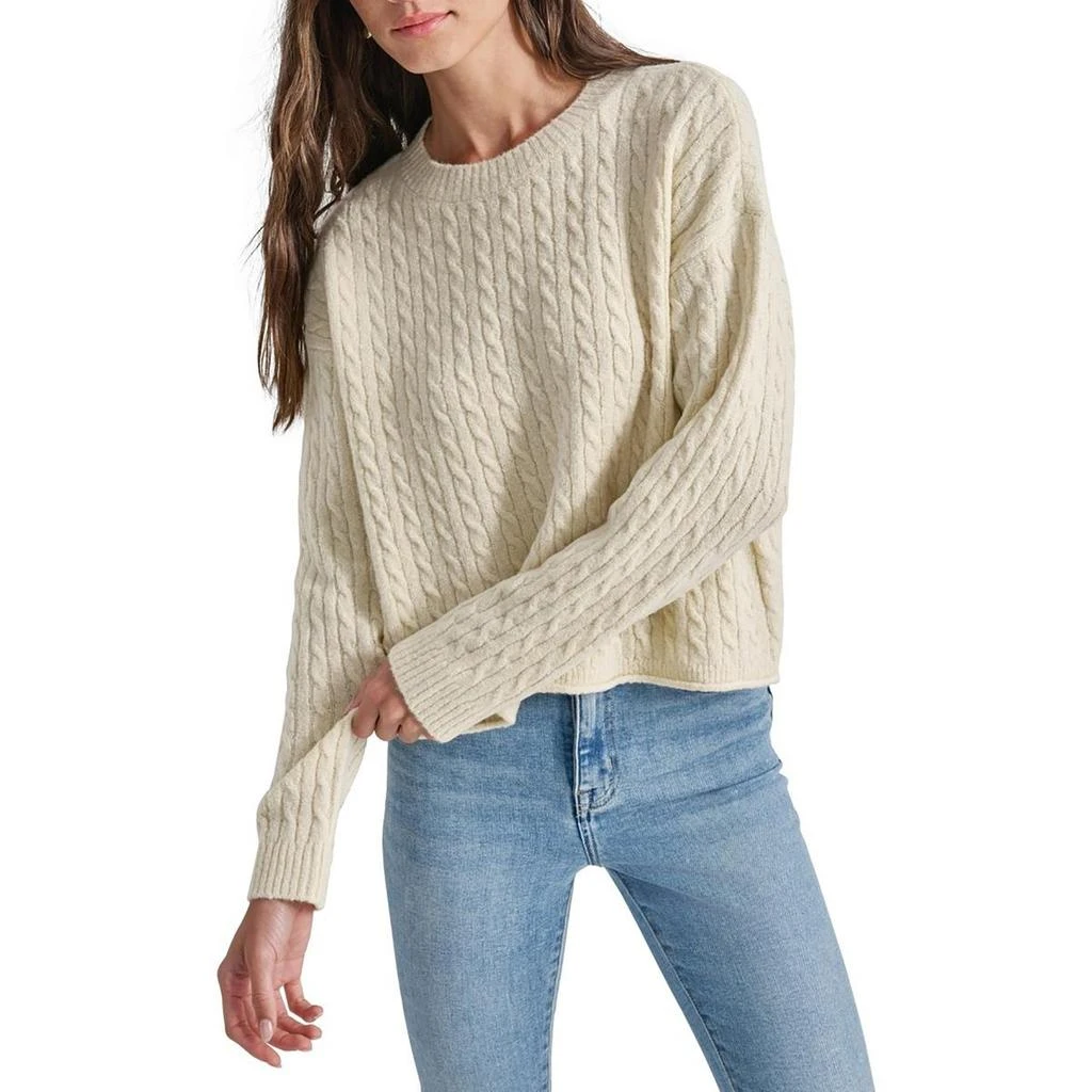 DKNY Womens Metallic Knit Crewneck Sweater 1