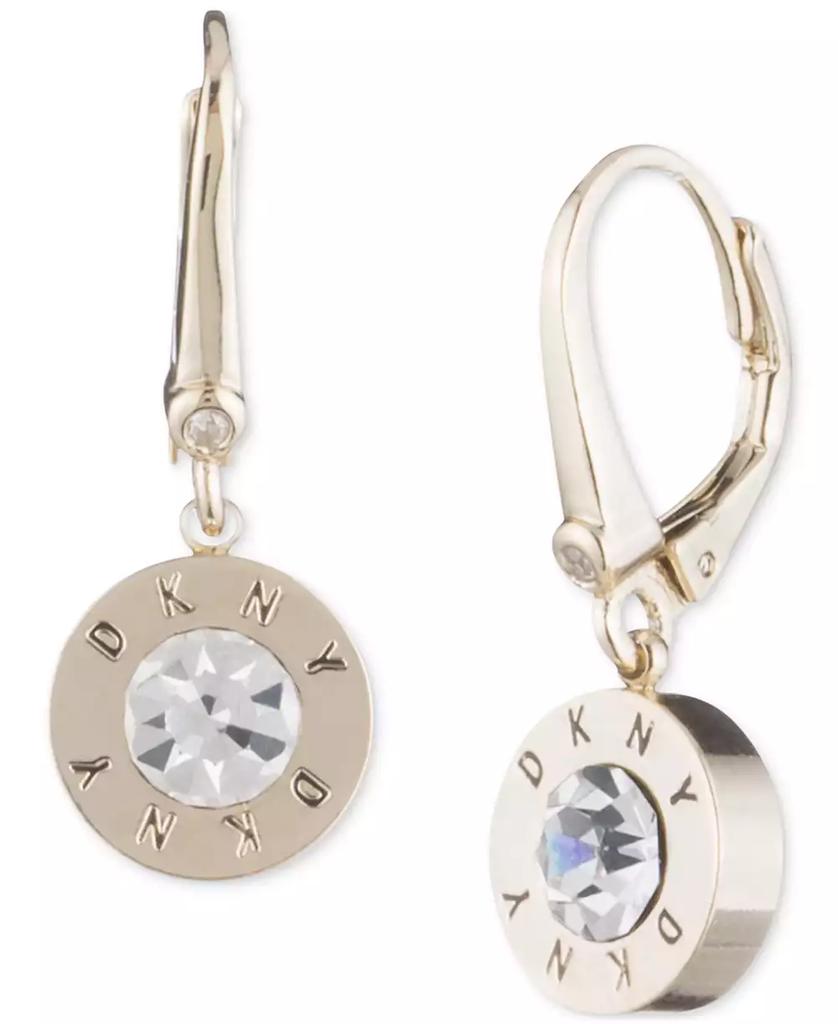 DKNY Crystal Logo Drop Earrings