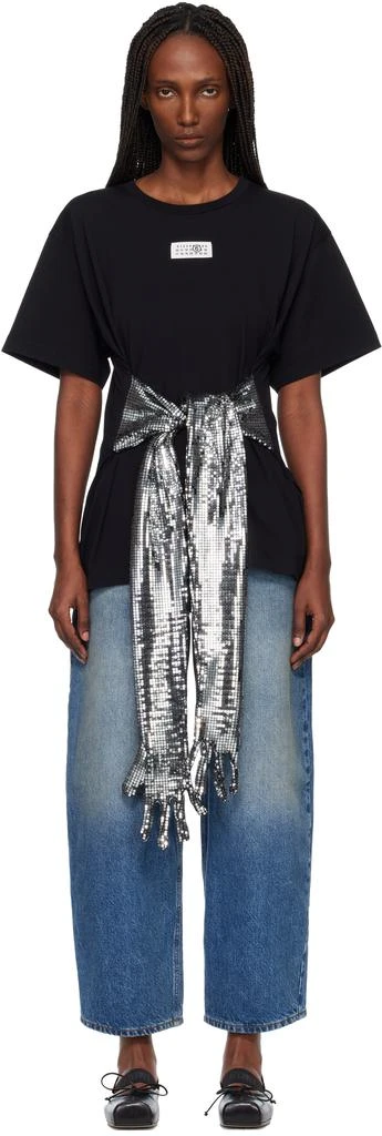 MM6 Black Cotton Gloves T-shirt 1