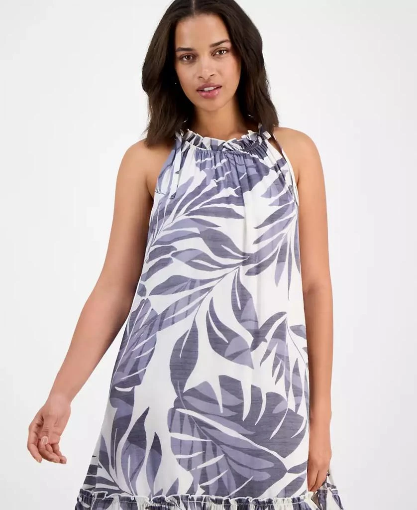 Robbie Bee Petite Printed Ruffle-Trim Sleeveless Shift Dress 4