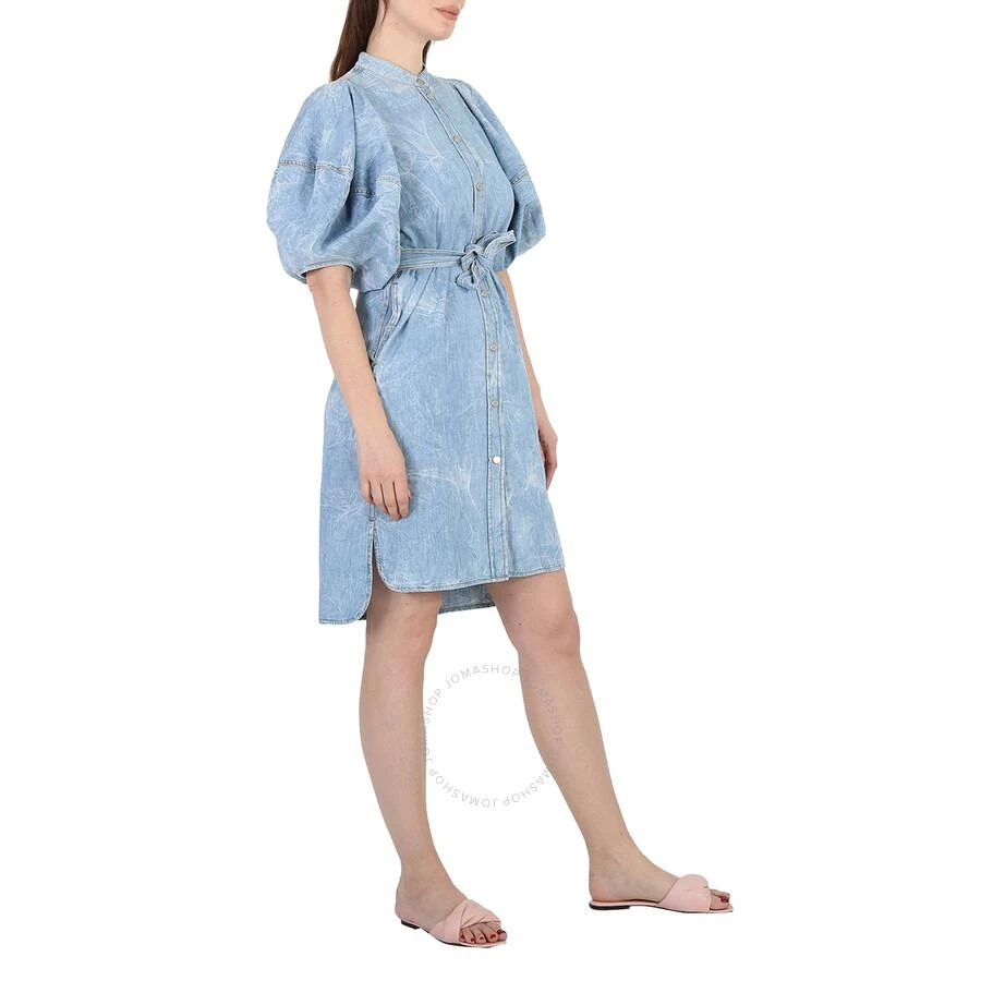 Stella McCartney Crinkle Blue Denim Puff Sleeve Dress 2