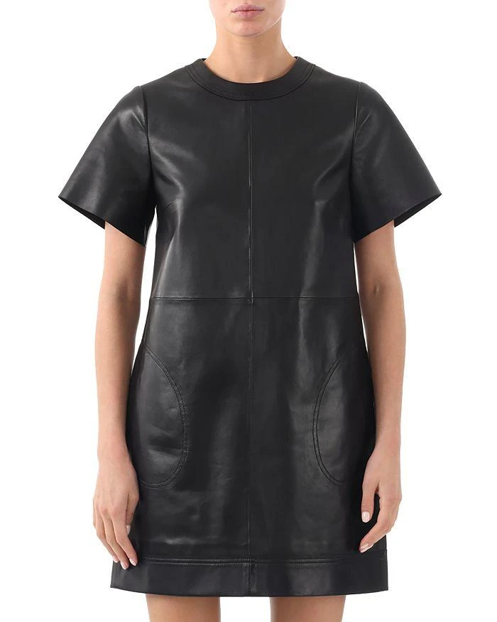 Jason Wu Leather Short Sleeve Shift Dress 1