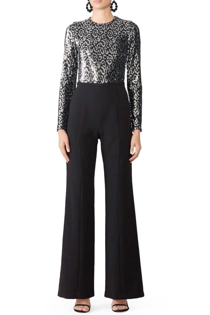 Black Halo Lazaro Sequin Jumpsuit In Black