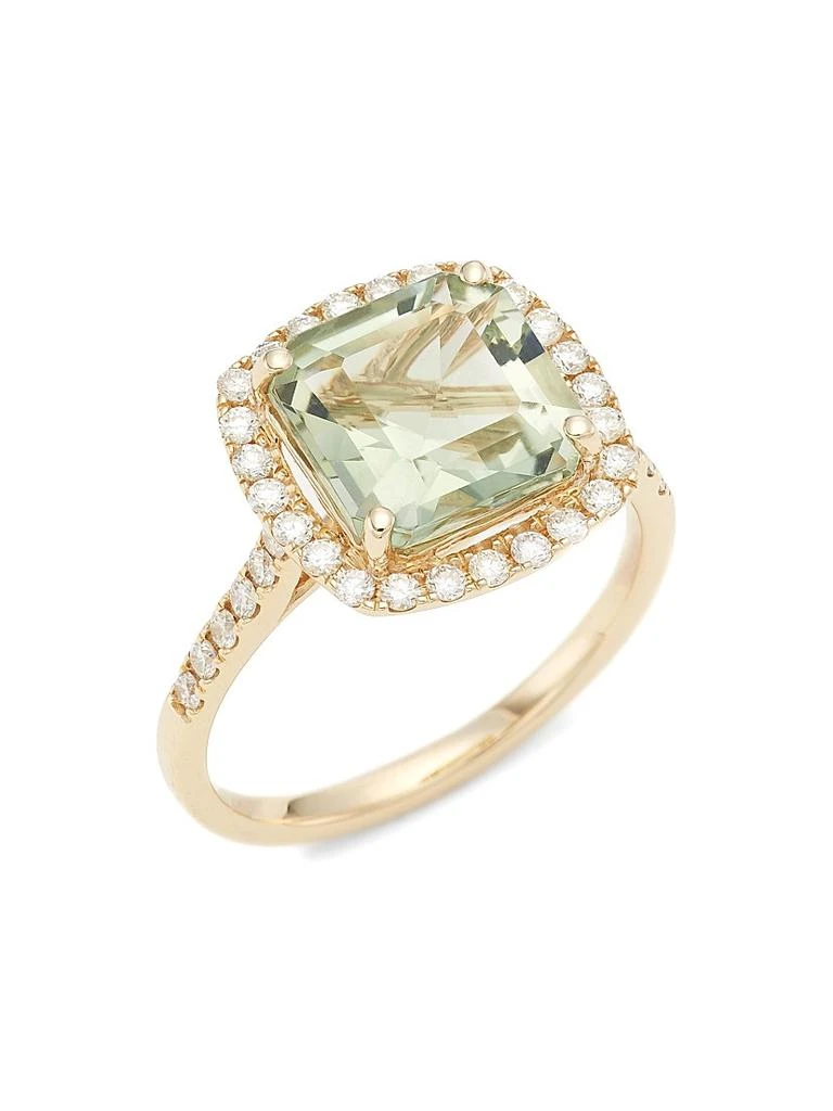 Saks Fifth Avenue Collection 14K Gold, Diamond 
Green Amethyst Ring
