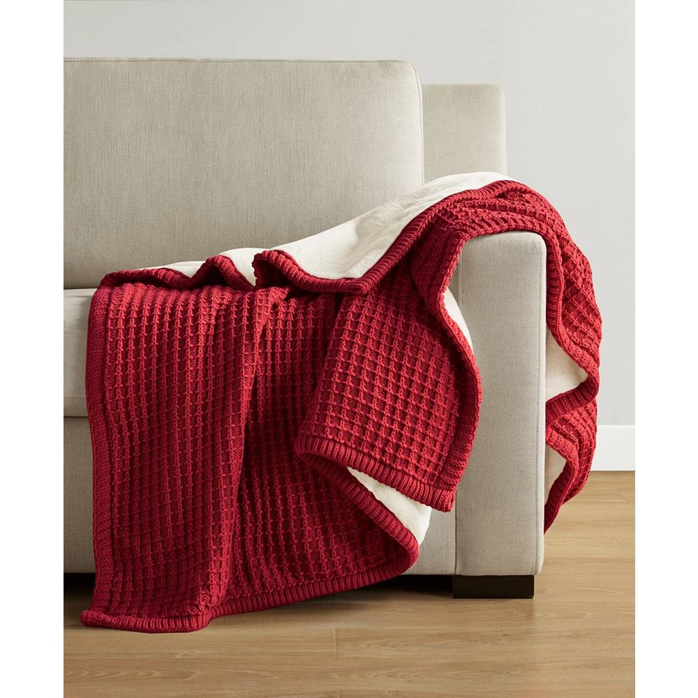 Charter Club Waffle Knit Reversible Faux Fur Throw, 50" x 60", Created for Macy's 3