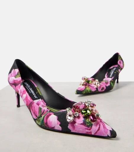 Dolce 
Gabbana Lollo embellished floral pumps 5