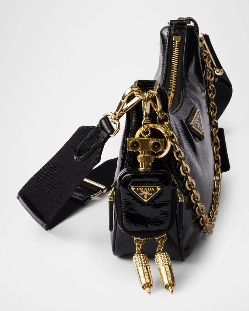 Prada Prada Re-Edition 2005 Naplak Patent Leather Bag with Charm 5