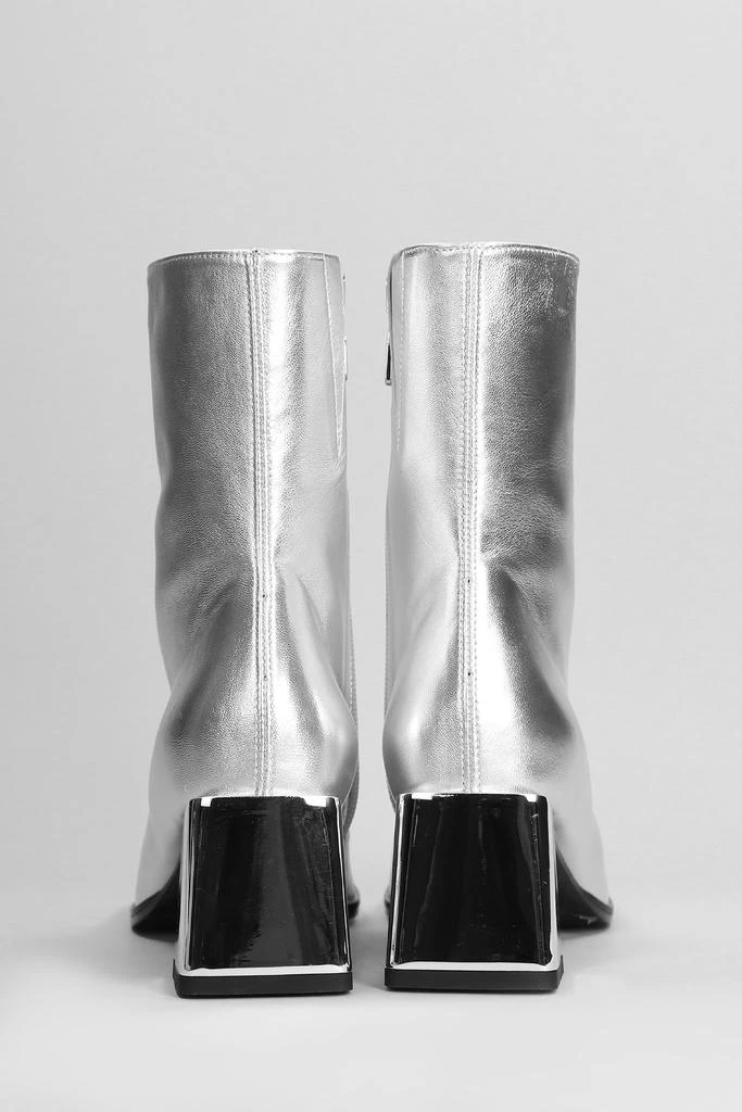 Carel Odeon High Heels Ankle Boots In Silver Leather 2