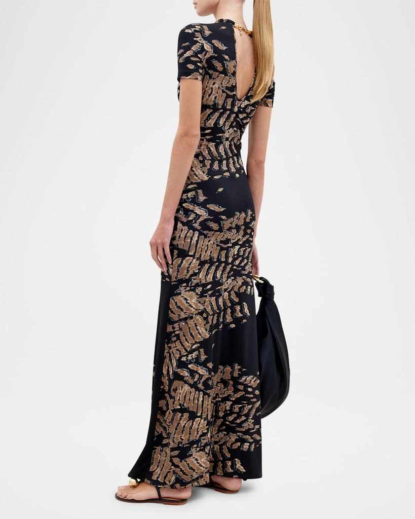 Silvia Tcherassi Yara Tubular-Neck Short-Sleeve Maxi Dress 3