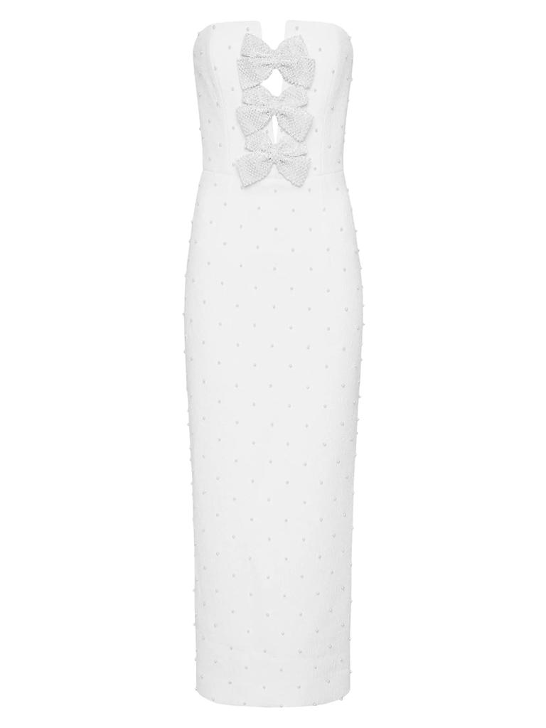 Rebecca Vallance Ophelia Embellished Crepe Bridal Midi-Dress