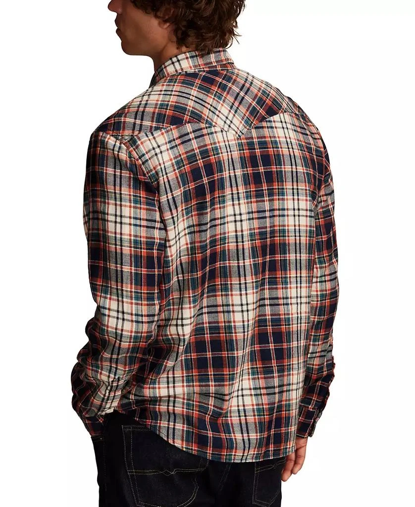 Lucky Brand Men
s Indigo Plaid Western Long Sleeve Shirt 3