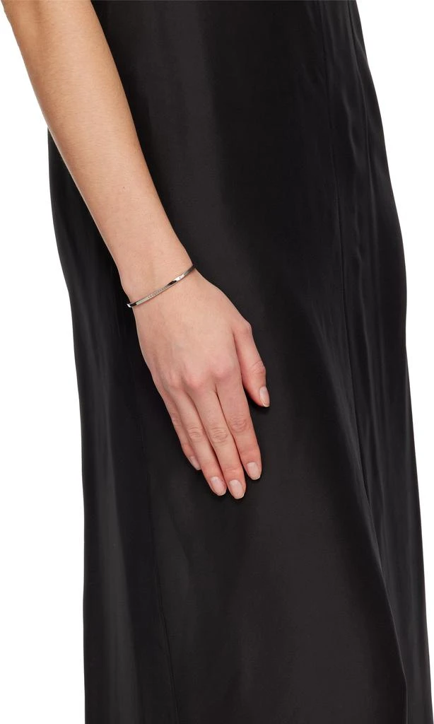 MM6 Silver 'Year of the Snake' Minimal Logo Cuff Bracelet 3