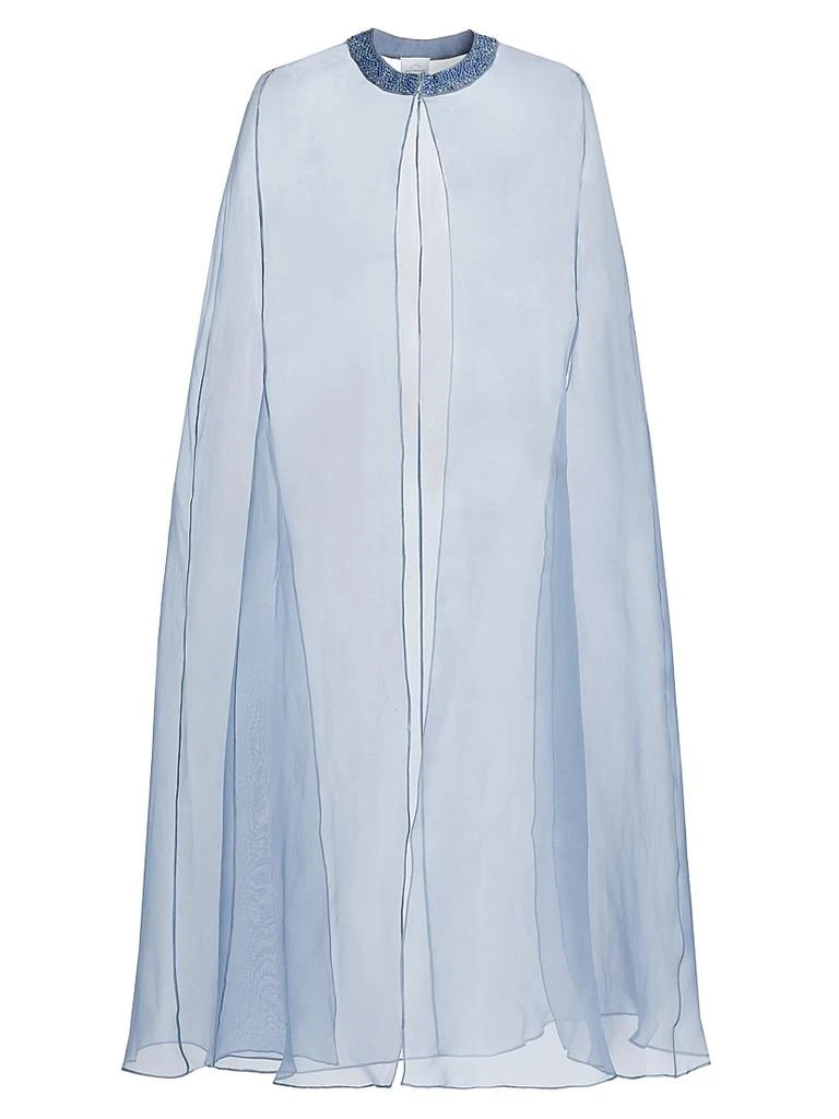 Carolyn Rowan Collection Embellished-Trim Silk Cape