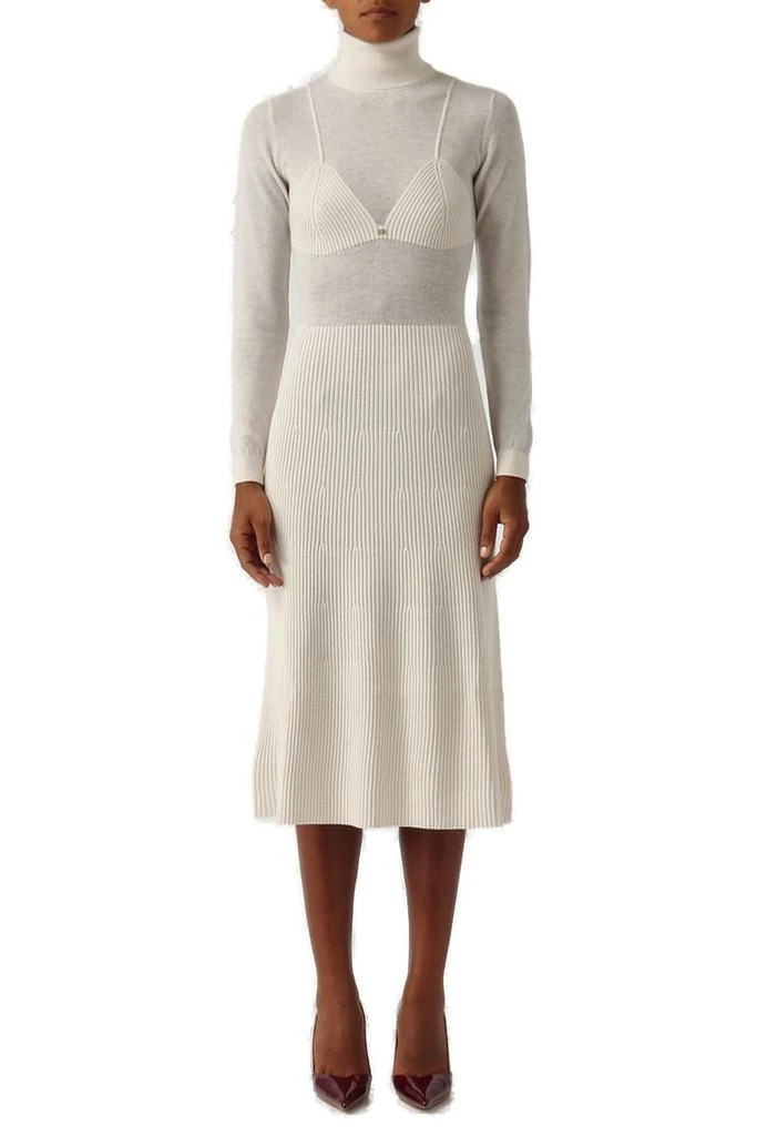 elisabetta franchi long sleeve dress Elisabetta Franchi Long Dress in Stretch Cupro