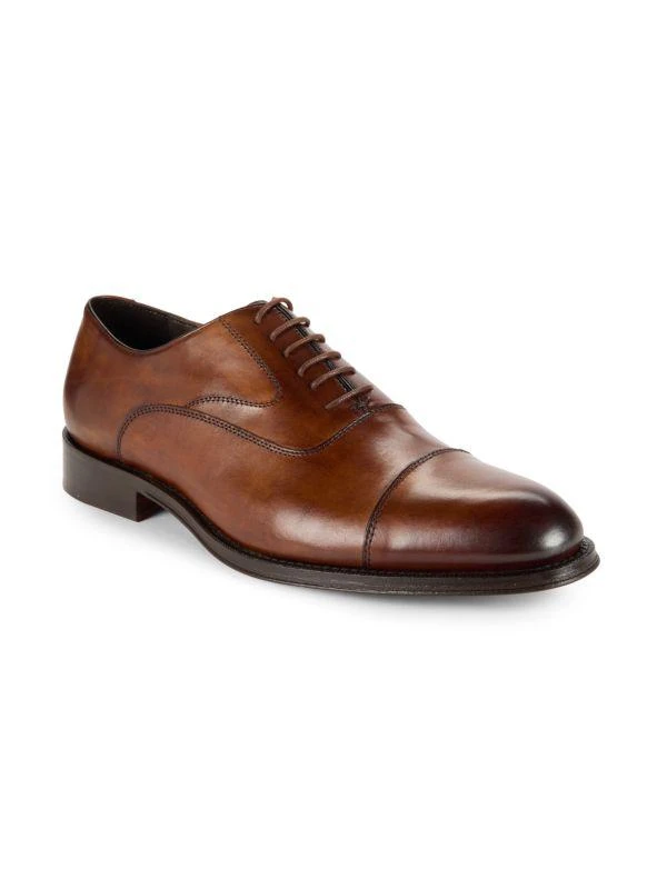 Saks Fifth Avenue Cap Toe Leather Oxford Shoes 2
