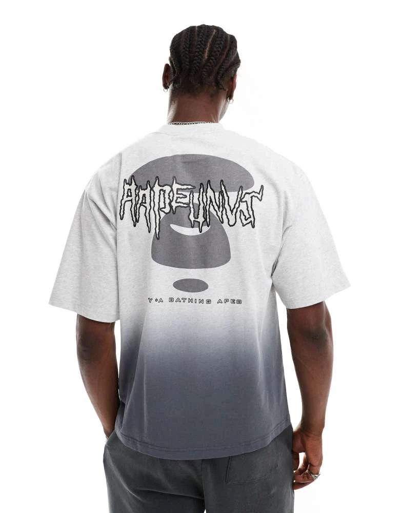 AAPE Aape By A Bathing Ape logo ombre t-shirt in grey 3