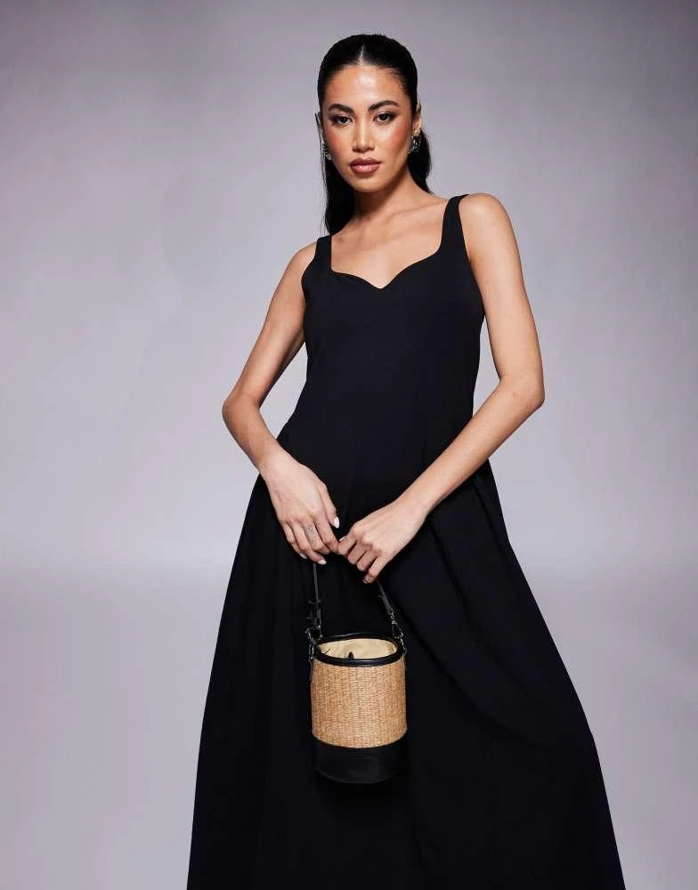 ASOS ASOS DESIGN summer maxi dress with full skirt in black 1