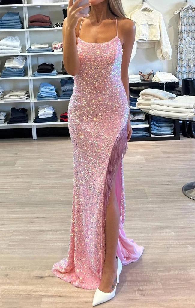 Sachin 
Babi Sachin 
Babi - Nox Anabel Sequin Gown With Fringe Slit 4