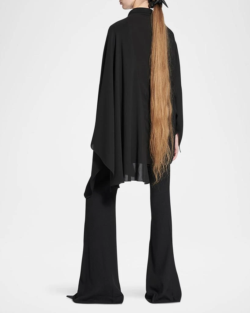 Balenciaga Long-Sleeve Silk Scarf Blouse 3