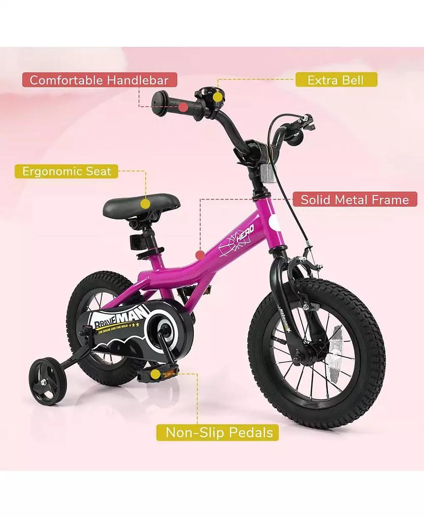 Mecale 12-Inch Kids Bike with Removable Training Wheels-Brave Hero 7