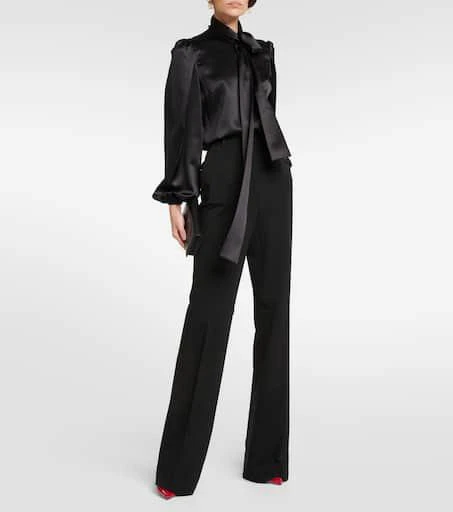 Dolce 
Gabbana Bow-detail silk satin blouse 2