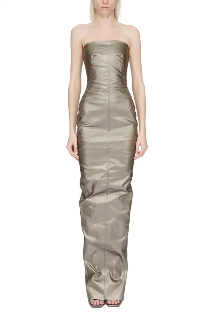 Rick Owens Bustier Gown In Grey