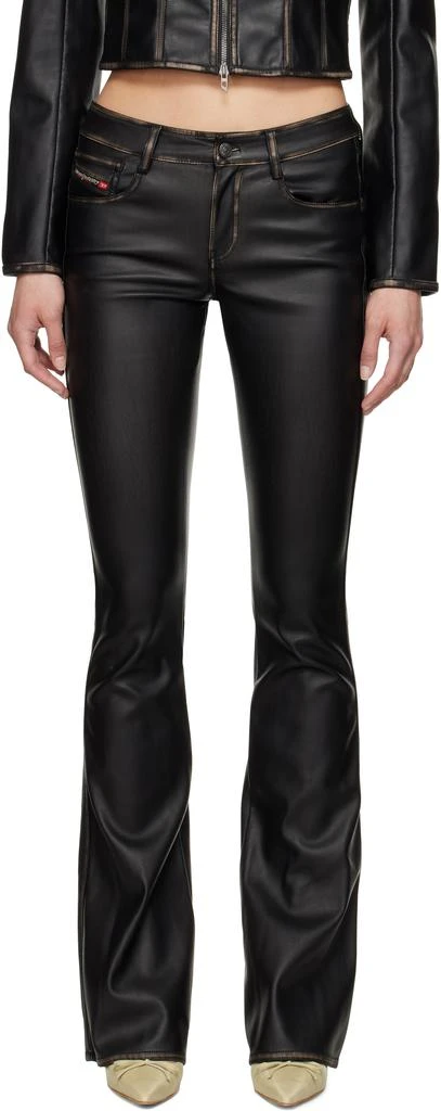 Diesel Black P-Stellar-Q1 Faux-Leather Trousers 1