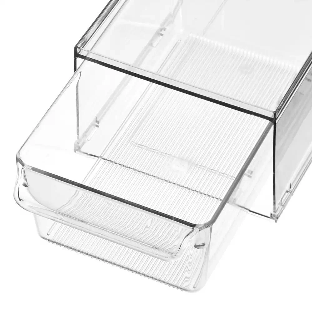 iDesign Stackable Kitchen Storage Drawer - Set of 2 - Clear 4