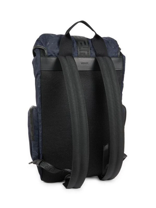 Versace Brocade Leather-Trim Logo Backpack 4