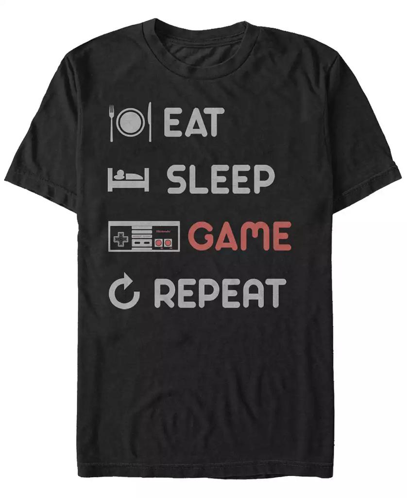 Nintendo Nintendo Men's NES Eat Sleep Game Repeat Short Sleeve T-Shirt