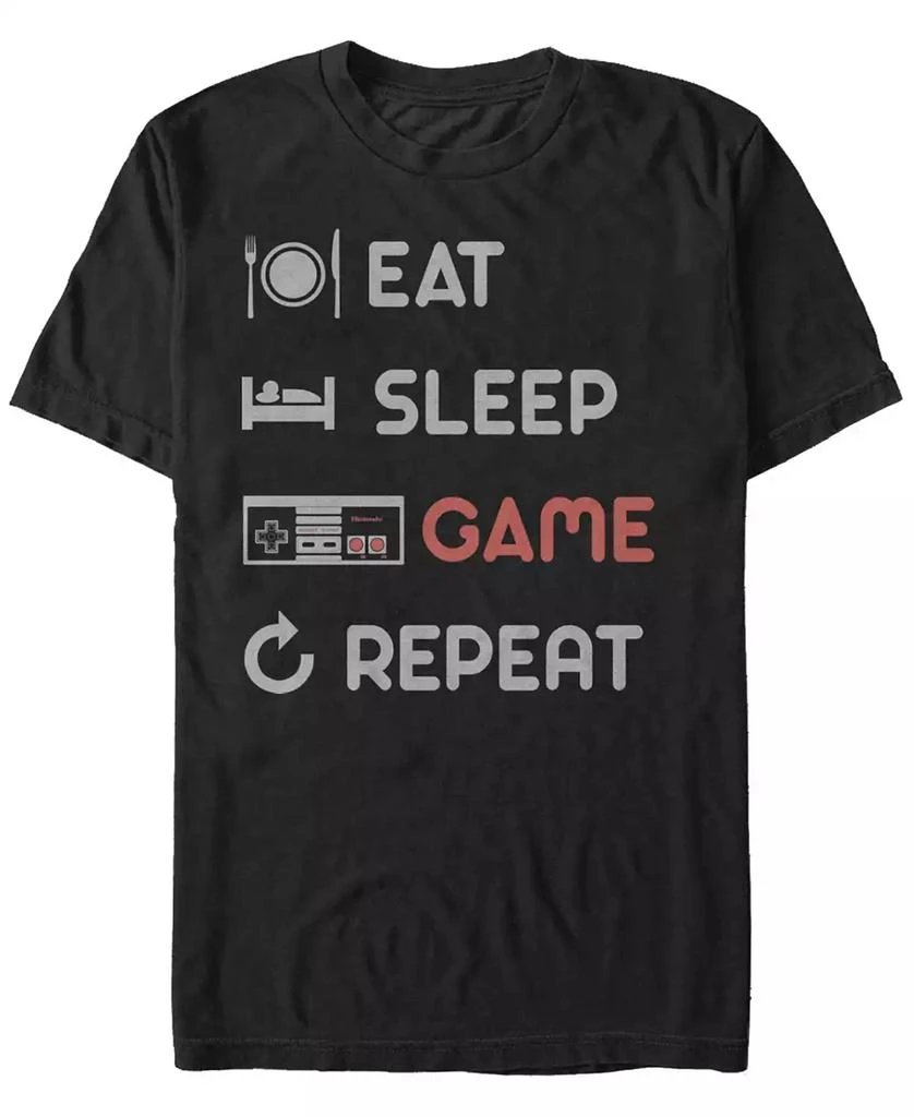 Nintendo Nintendo Men's NES Eat Sleep Game Repeat Short Sleeve T-Shirt 1