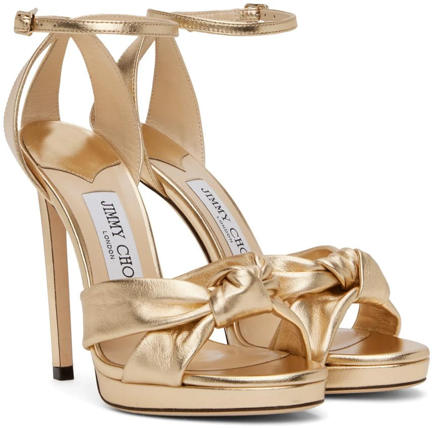 Jimmy Choo Gold Rosie 120 Heeled Sandals 4
