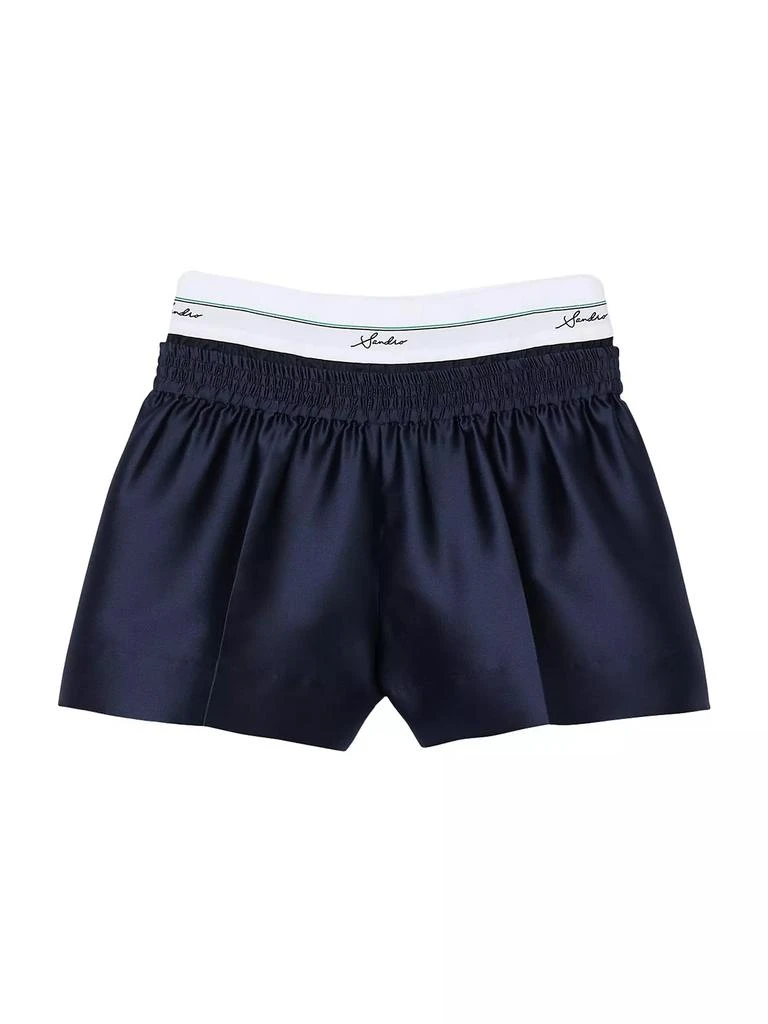 Sandro Satin Shorts with Double Waistband 1