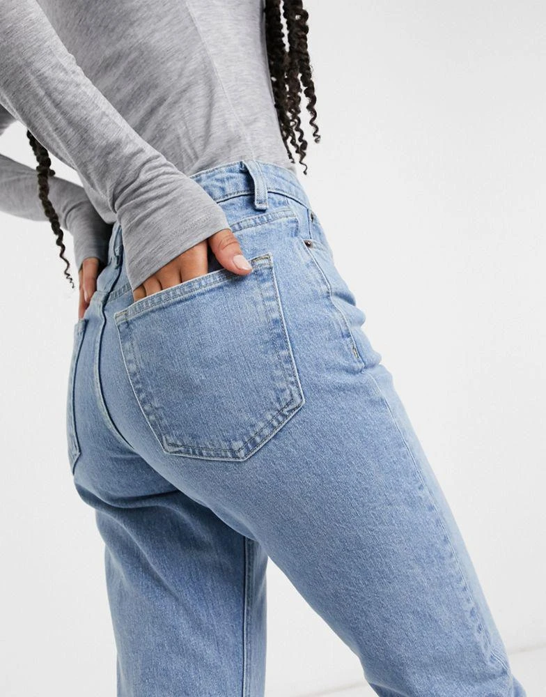Topshop Topshop cropped mid rise straight leg jeans in bleach  3