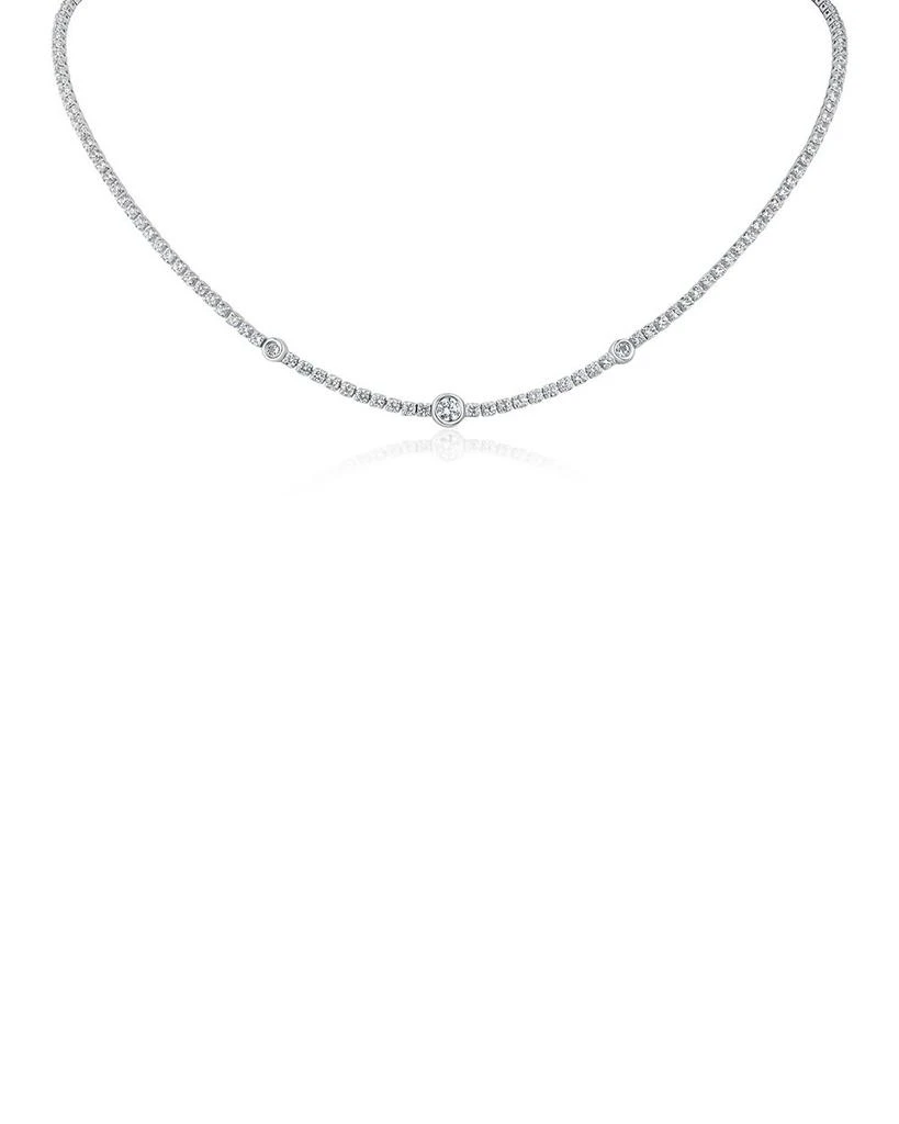 Kenneth Jay Lane Cubic Zirconia Station Tennis Necklace, 16-19" 1