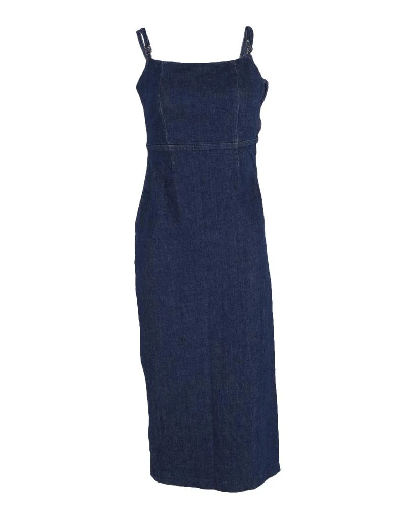 Reformation Delphinia Stretch-Denim Midi Dress In Navy Blue Cotton 1