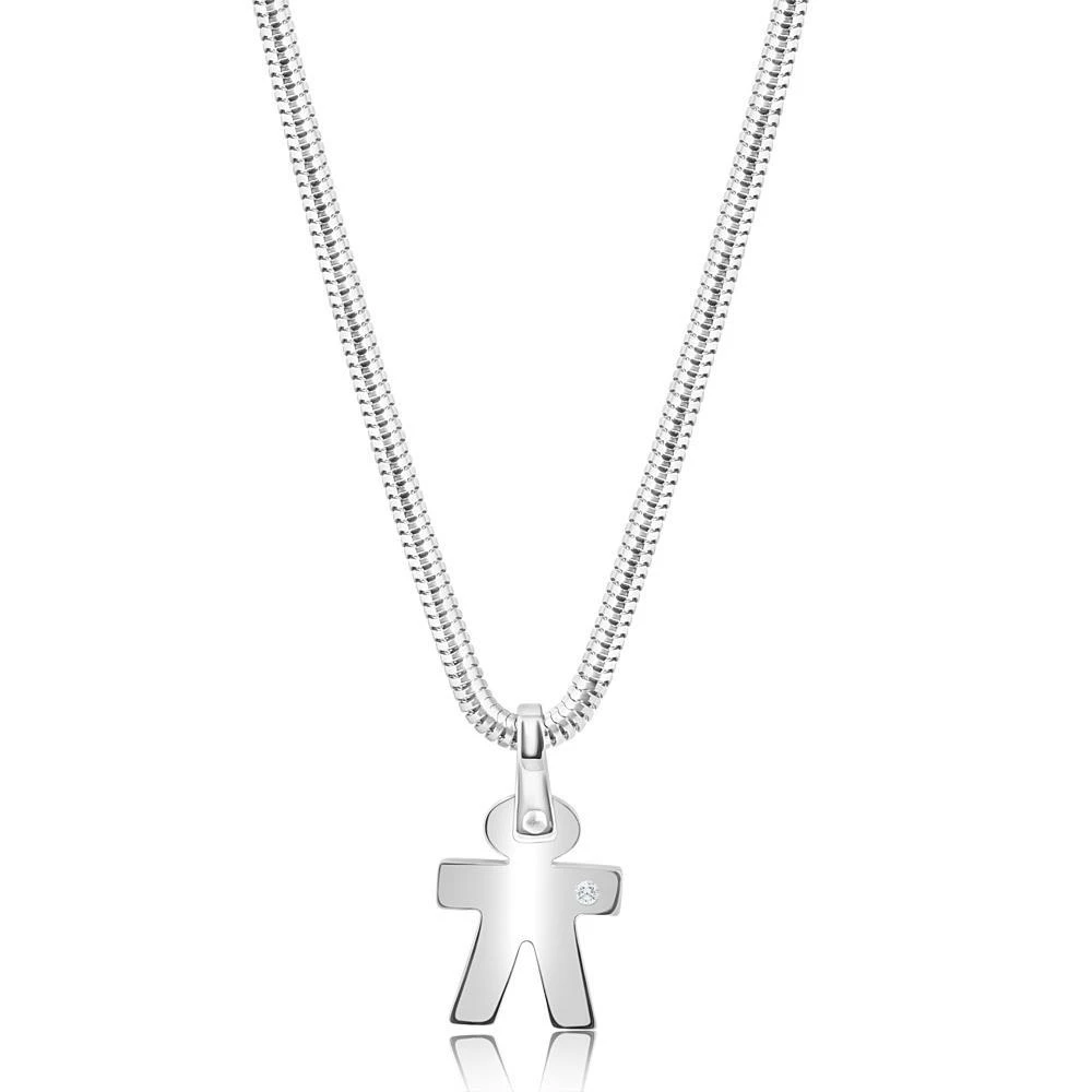 Pompeii3 Men
s Steel Single Tone Man 16.5mm Pendant Flexible Snake Chain 21" Necklace