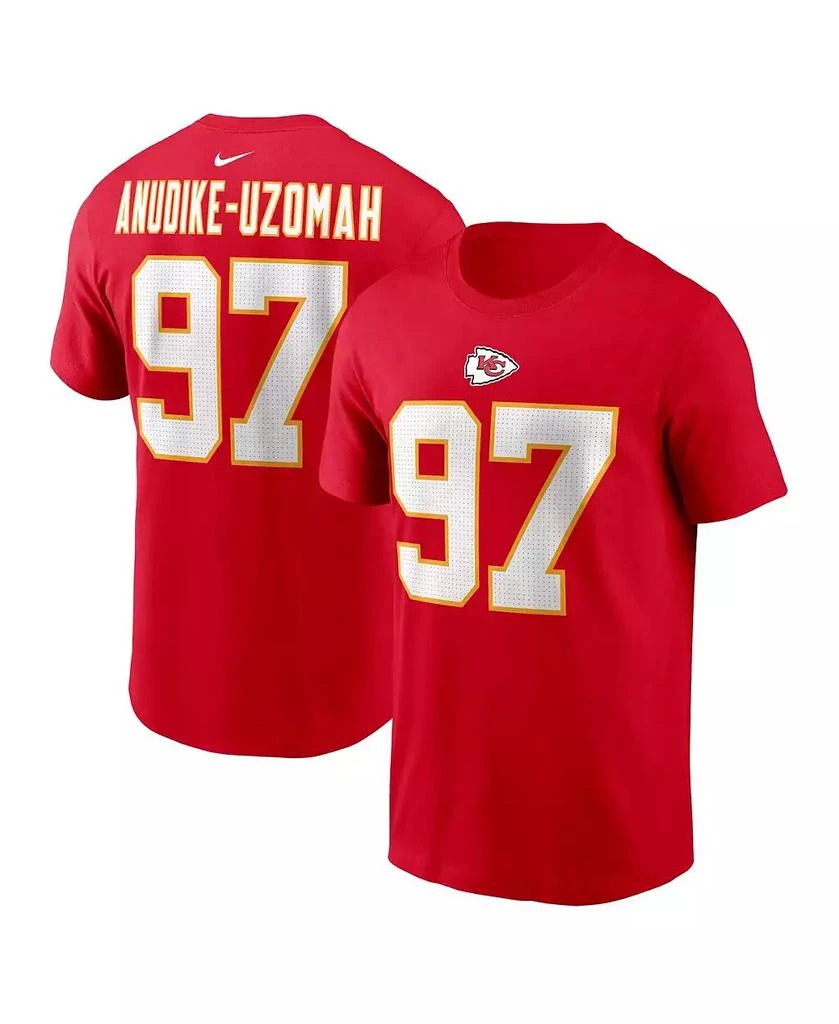 NIKE Men's Felix Anudike-Uzomah Red Kansas City Chiefs 2023 NFL Draft First Round Pick Player Name and Number T-shirt 1