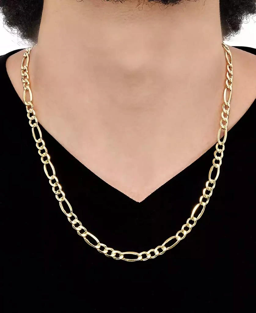 Italian Gold Lightweight Men's Figaro Link Chain Necklace (7-1/5MM) in 10k Gold 2
