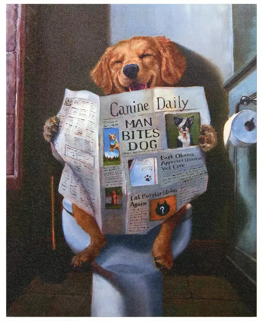 Empire Art Direct 
Dog Gone Funny
 Graphic Art Print On Wrapped Canvas Wall Art, 20" x 16"