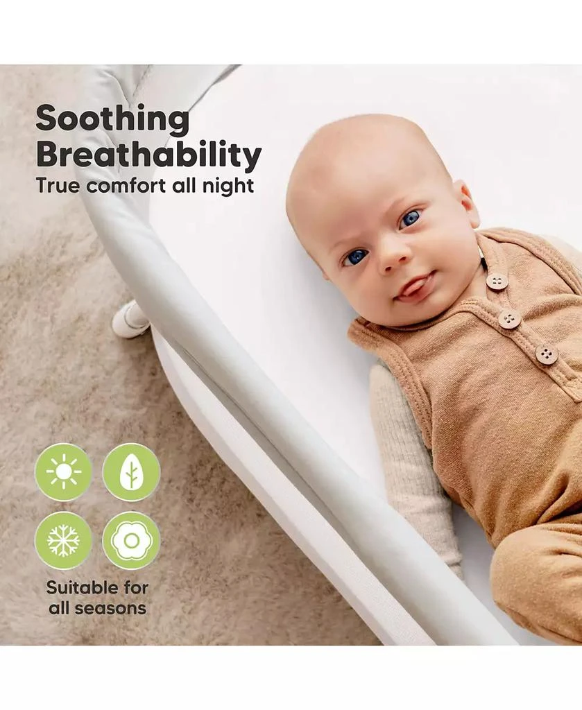 KeaBabies 2pk Soothe Waterproof Bassinet Sheets for Girls, Boys, 33x17 Universal Baby Bassinet Mattress Protector Cover 5