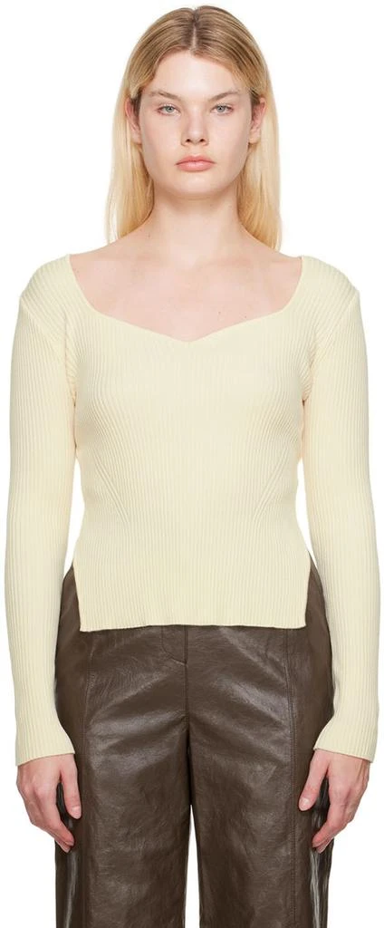 LVIR Off-White V-Neck Sweater 1