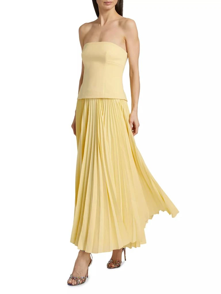 Acler Brayswick Pleated Strapless Maxi-Dress 2