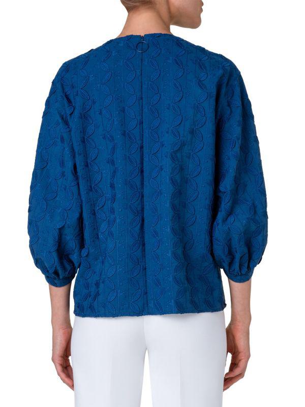 Akris Embroidered Blouson Blouse