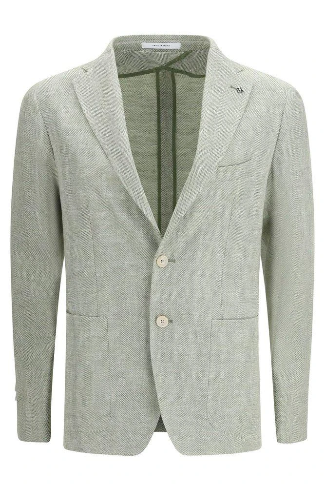 TAGLIATORE Tagliatore Herringbone Single-Breasted Blazer